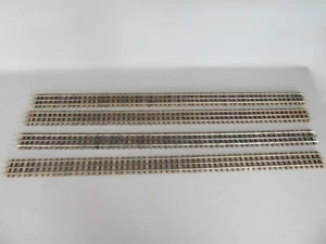 C166 Vintage Lot 4 Grandes Rails Droit Bois 1 Centrale Longueur 94.7 cm O Zéro - Imagen 1 de 14