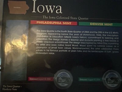 Collectible Coins - 2004 P & D Iowa Colorized State Quarters - Image 1 of 4