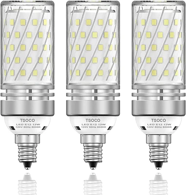 3Pk E12 Led Light Bulbs 12W Chandelier 100W Equi 1200Lm 6000K Daylight - Image 1 of 4