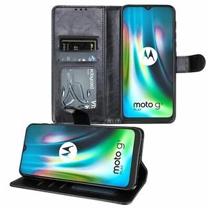 Photo ID Wallet Flip Folio Leather Phone Case Cover for Motorola Moto G9 Play - Picture 1 of 3
