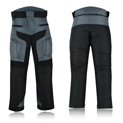 Motorbike Motorcycle Waterproof Cordura Textile Trousers Pants CE Armours BLACK - Image 1 of 4