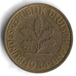 1984 D Germany 10 Pfennig World Coin - KM# 108 - Picture 1 of 2