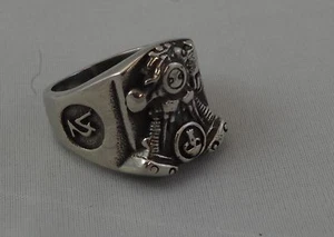 Bague En Acier Inoxydable Avec Moteur Biker Gothique Mystique Pour Femmes - Imagen 1 de 7