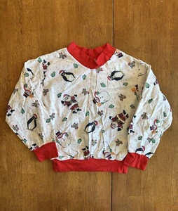 Sudadera Navidad Vintage Años 90 Niño 4T Pingüinos Papá Noel - Imagen 1 de 5