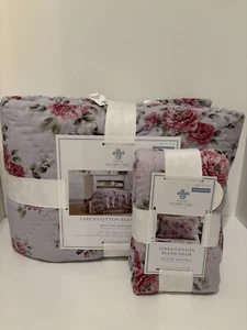 Rachel Ashwell Simply Shabby Chic TWIN Quilt Linen/Cotton Blend with Sham Lilac - Picture 1 of 3
