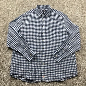 Vineyard Vines Shirt Men XL Blue Gingham Button Down Linen Classic Fit Murray - Picture 1 of 12