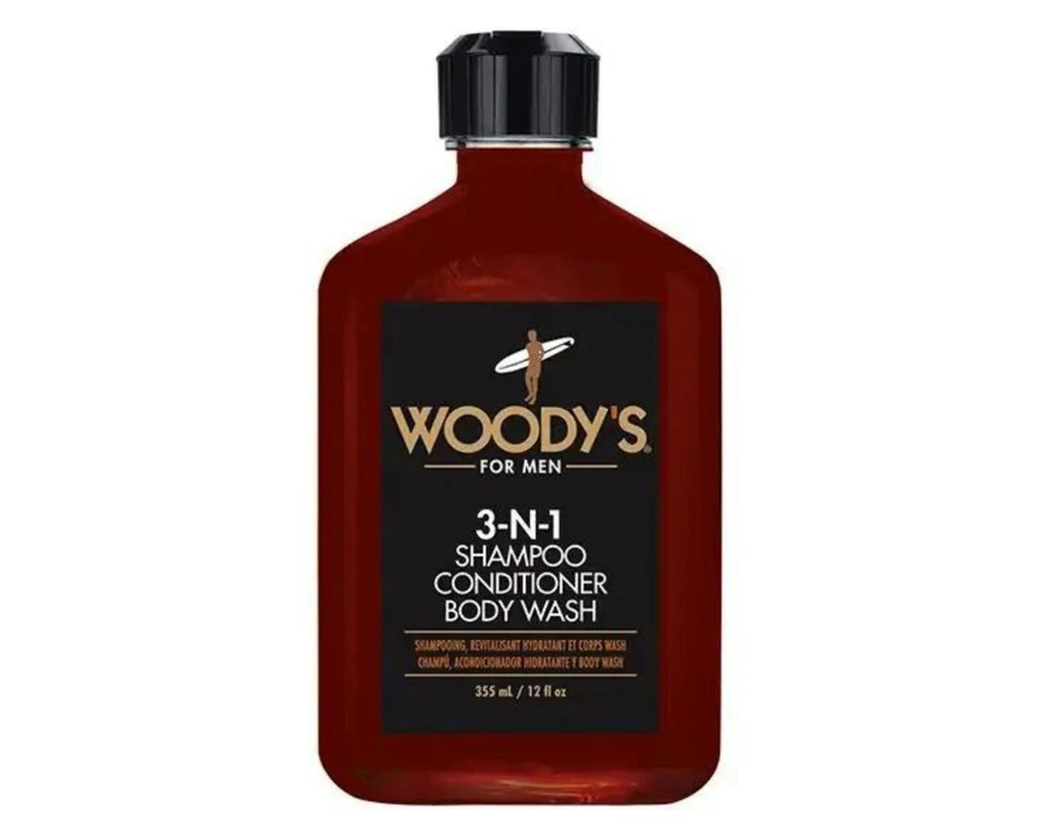 Woody's For Men 3-N-1 (Champú, Acondicionador, Jabón Corporal) 355 ml Foto 1 de 1