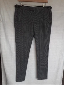 Reiss Black & Whire Houndstooth Tailored Trousers W32 - Picture 1 of 8