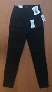 $78 Curve Appeal Curve Creator Talla 6 Tiro Alto Elastizado Ajustado Negro Jeggings - Imagen 1 de 5