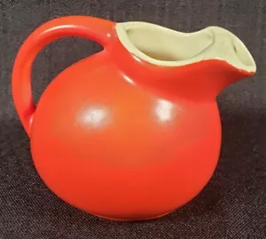 Vintage Hall Pottery Orange Mini Ball Jug Pitcher Creamer USA Tilt MCM A75 - Picture 1 of 6