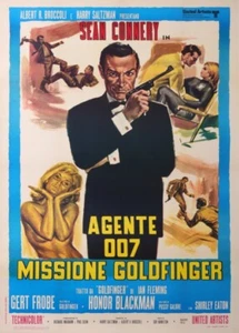 JAMES BOND AGENTE 007 FILM MISSIONE GOLDFINGER 1964 OLD POSTER - Picture 1 of 1