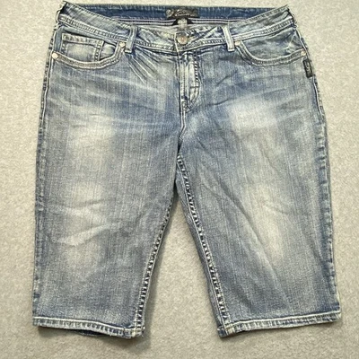 Pantalones Cortos Bermudas Silver Jeans Co. Suki Para Mujer Talla 37 Denim Logo Motociclista Foto 1 de 4