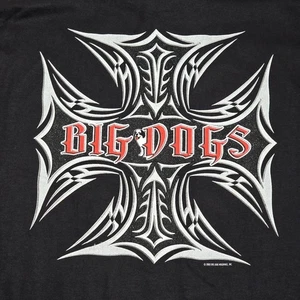 Vintage Y2K Big Dogs Santa Barbara 2005 Sparkle Tribal Herren XL T-Shirt Neu ohne Etikett - Bild 1 von 9