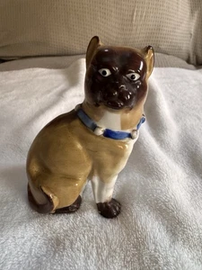 Antike deutsche Porzellan Mops Figur - Bild 1 von 5