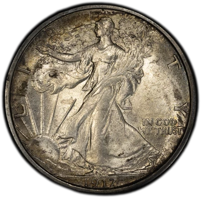 1917-S 50C Reverse Walking Liberty Half Dollar PCGS MS65 - Image 1 of 3