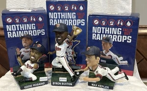 2018 MINNESOTA TWINS NOTHING FALLS BUT RAINDROPS 3 BOBBLEHEAD SET BUX,KEPLER,ROS - Bild 1 von 2