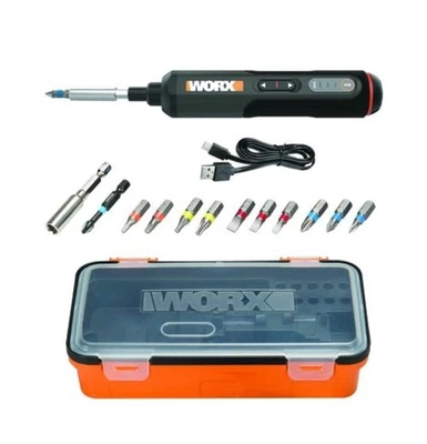 WORX - Destornillador Compacto 4V 3 Velocidades con 12 Brocas Accesorias, Luces LED Duales Foto 1 de 2