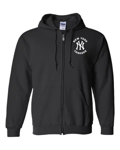 Logotipo gráfico de los Yankees de Nueva York, sudadera con capucha con cremallera, béisbol de Nueva York unisex cierre especial. - Imagen 1 de 2
