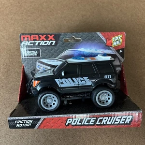 Maxx Action Police Cruiser 6” Rescue Vehicle - Lights & Sounds - Friction Motion - Picture 1 of 12