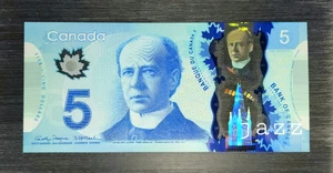 2013 Canada $5 Five Dollar Polymer Banknote P# 106f Rogers/Macklem  UNC. - Picture 1 of 2