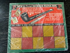 1940s Trade Simulator Punch Board Game "Win Frank Medico Pipe" SS, New-Sealed - Bild 1 von 5