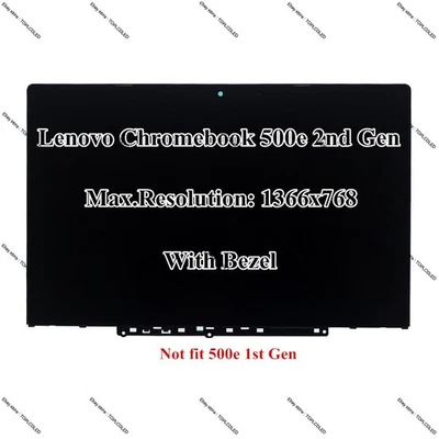 New 11.6" Lenovo Chromebook 500E 2nd Gen 5D10T79593 HD LCD Touch Screen Assembly - Image 1 of 4
