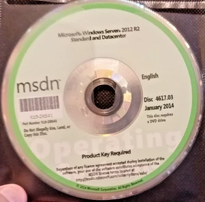 Microsoft Windows Server 2012 R2 Standard and Datacenter MSDN DVD Disc X19-28543 - Picture 1 of 1