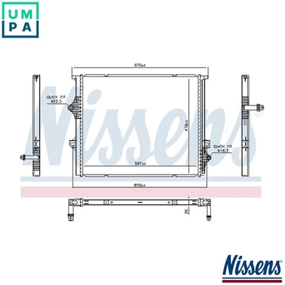 RADIATOR ENGINE COOLING 606397 FOR BMW 1/F20/F3 4/Gran/Turismo/F36/Convertible - Image 1 of 4