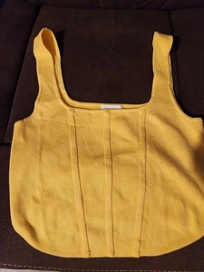 H&M Damen Cropped Tank Gelb M - Bild 1 von 4