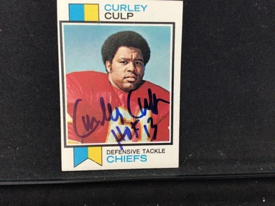 Curley Culp Autographed 1973 Topps Football HOF Rookie KC Chiefs Card #167 Auto - Image 1 of 3