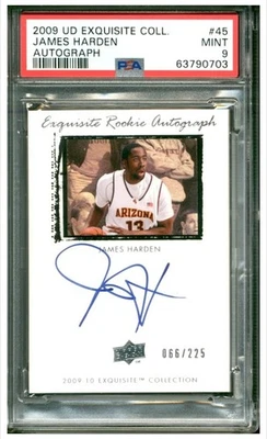 2009 Изысканная коллекция дебютант автограф Джеймс Харден #45 PSA 9 новом /225 - Изображение 1 из 2