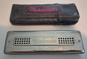 Vintage Bandmaster Harmonica KEY C G Made In Germany NICE zipper cover - Picture 1 of 10