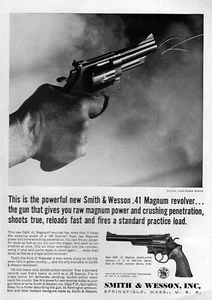 1964 Smith & Wesson .41 Magnum Revolver Original Print Ad - Picture 1 of 1