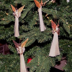 African Handmade Recycled Banana Fiber Palm Christmas Tree Ornament - Picture 1 of 17