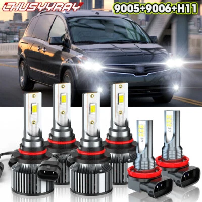 Combo faros LED de haz alto/bajo + kit de faros antiniebla para Nissan Quest 2004-2009 Foto 1 de 4