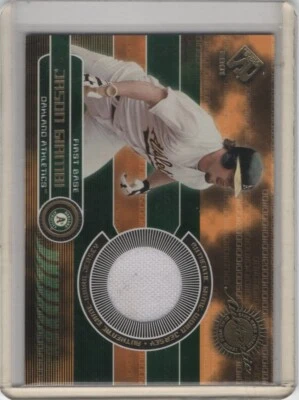 2001 Pacific Private Stock Jason Giambi Gear Game Usado Jersey Reliquia Card Foto 1 de 2