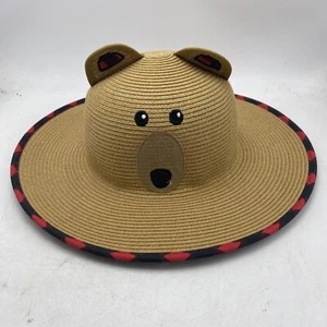 Flapjack Kids Bear Lifeguard Hat Straw Buffalo plaid Large - Picture 1 of 8