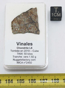 Tranche de météorite Vinales dans une boite - Chondrite L6 ( 1.92 gr - 005 ** ) - Imagen 1 de 11