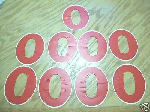 NUMBER 0 贴纸 6 英寸红色乙烯基 9 数量比赛评分免运费 — 第 1/1 张图片