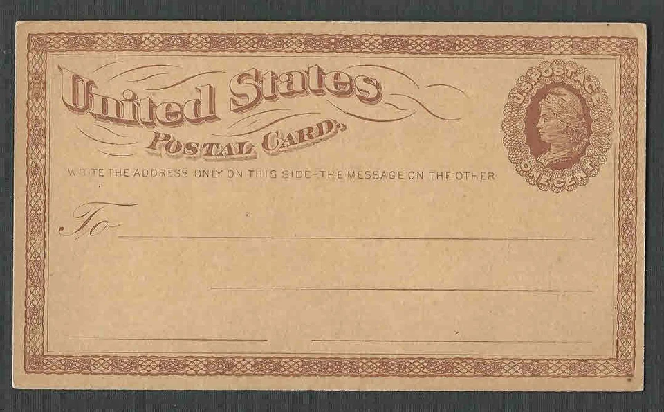 Ca 1873 UX3 MINT POSTAL CARD  - Image 1 of 1