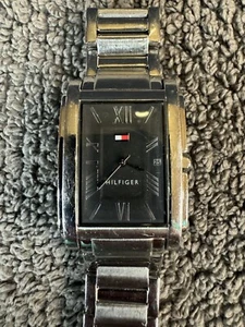 Tommy Hilfiger watch TH 168.114.1163 silver tone stainless steel band black dial - Picture 1 of 5