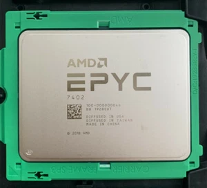 AMD EPYC 7402 cpu processor 24 cores 48 threads 2.8GHZ up to 3.35GHZ 180w - Picture 1 of 4