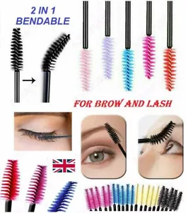 Kit spazzole ciglia e getta bacchette mascara estensione ciglia spoolie applicatore UK - Foto 1 di 20