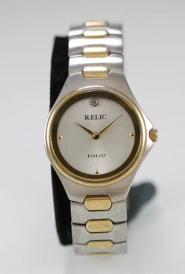 Relic Folio Uomo Orologio Argento Oro Acciaio Inox 30m Batteria Bianco Quarzo - Immagine 1 di 4