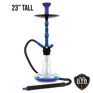 Blue Hookah Set - 23" Boardwalk by BYO Hookahs Shisha 1 Hose - Picture 1 of 7