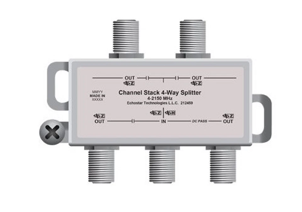 ECHOSTAR DISH ASSY Channel Stack 4-Way Splitter 4-2150 Mhz 212457