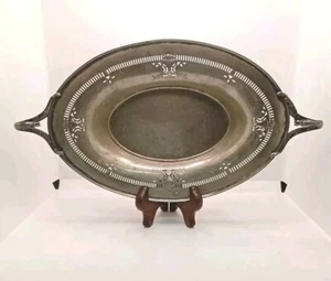 Antique? Sheffield Oval Platter/Tray Ornate Silverplate 14" - Picture 1 of 9