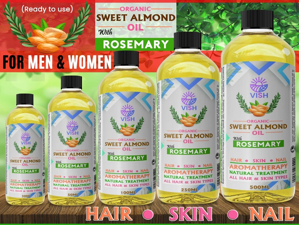 VISH Natürliches Rosmarinöl für Haarwachstum, Haut & Nägel natürlich rein vegan UK