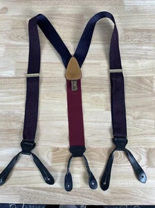 Trafalgar Herren Hosenträger einfarbig dunkelblau burgund Hosenträger - Bild 1 von 6