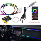 Universal 2in1 64 Color Car LED Color Atmosphere Lamp USB Port Bluetooth Control